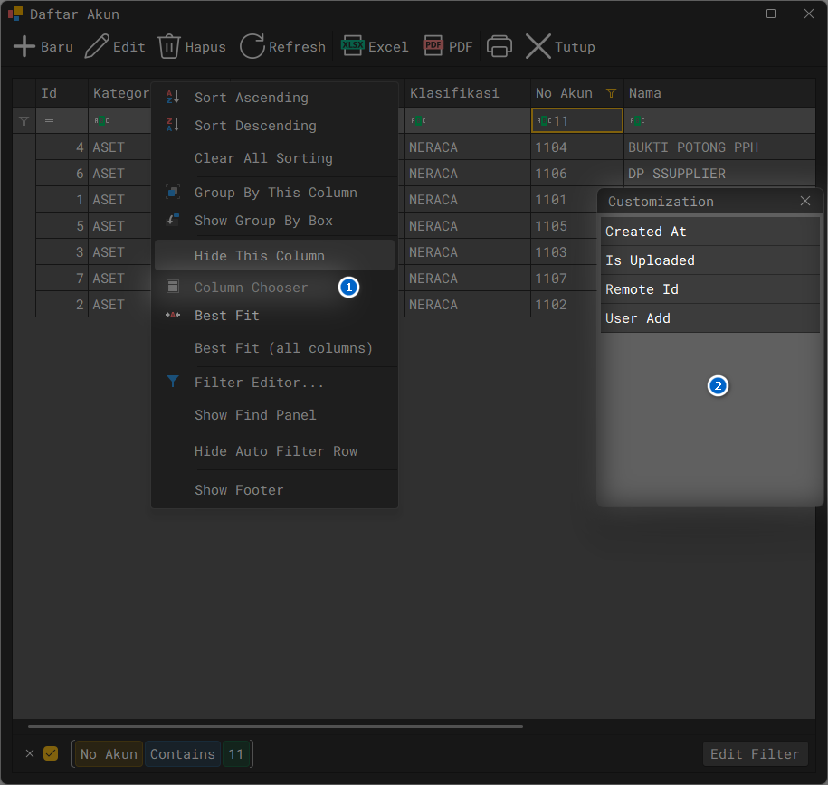 Column Customization